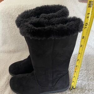 Cat & Jack black tall fur-lined boots-only worn 3 times!